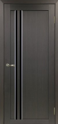 Дверь Optima Porte Турин  525АПС  Молдинг SC/SG (стекло LACOBEL черное/белое) 